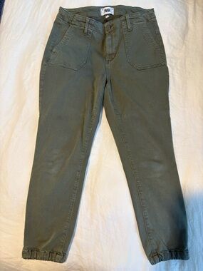 PAIGE Olive Utility Button-Fly Pants